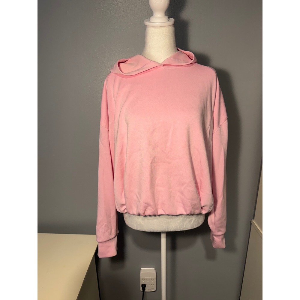 T/S By Thrive Pink Modal Blend Bubble Hem Cropped Hoodie Large FP5068783T